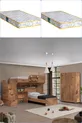 Lits superposés, lits superposés Aura avec lit, armoire à 3 portes + 2 matelas Comfort
