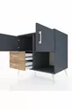 Commode Kronos 2 étagères 2 tiroirs 2 portes Anthracite-Anthracite/Sapin