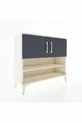 Commode Arges 3 étagères 2 portes Pierre de lune-Anthracite