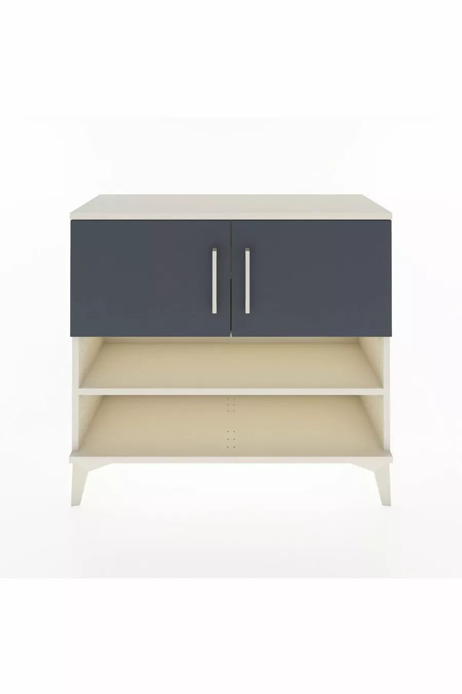Commode Arges 3 étagères 2 portes Pierre de lune-Anthracite
