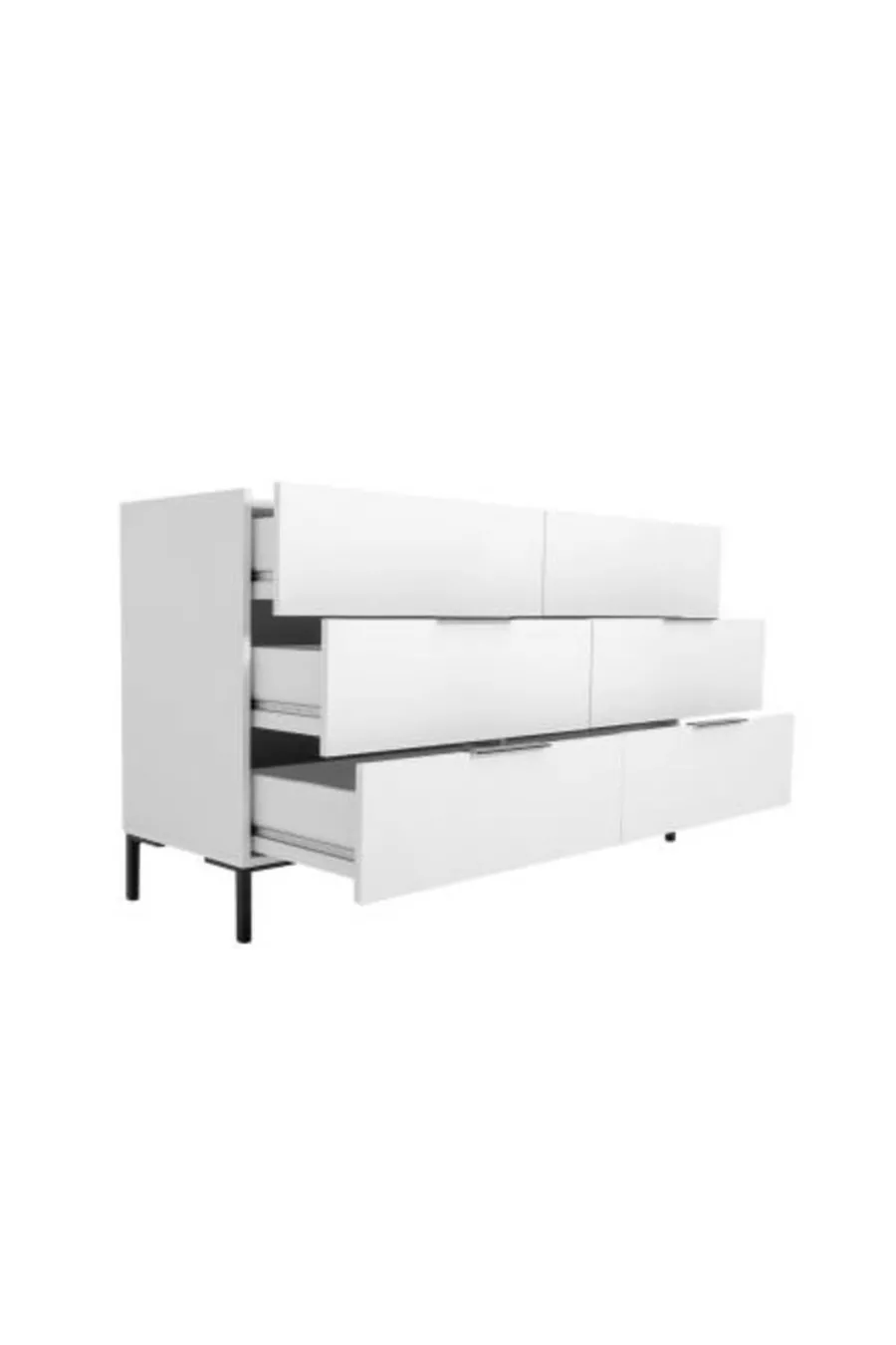 Commode Oryana à 6 tiroirs - Blanc Lac Mat cm