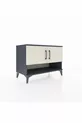 Commode Hyperion 2 étagères 2 portes Anthracite-Pierre de lave