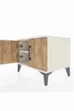 Commode Hyperion à étagère unique avec 2 portes, Pierre de lune-Pin