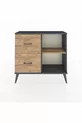 Commode Arges à une étagère et 2 tiroirs Anthracite-Pin