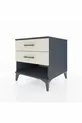 Table de chevet Kronos à 2 tiroirs Anthracite-Pierre de lune