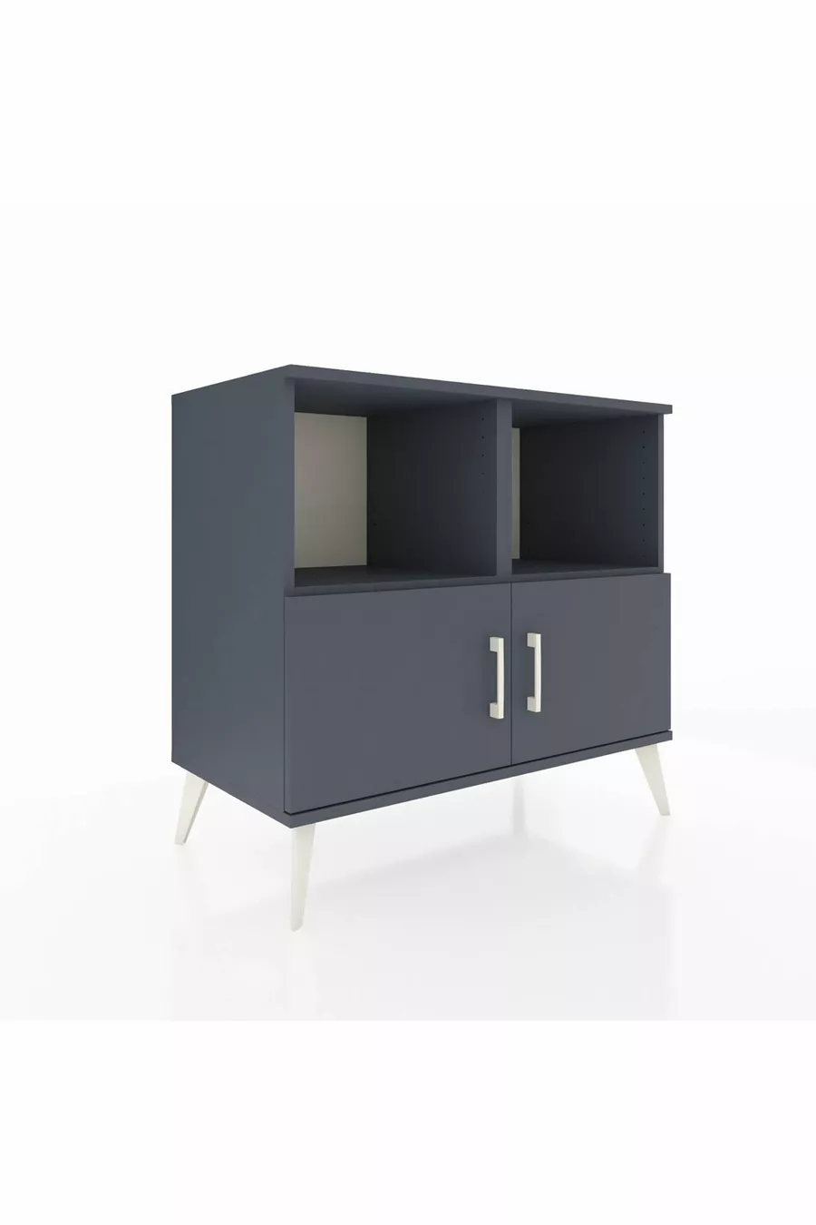 Commode Hyperion 2 étagères 2 portes Anthracite-Anthracite