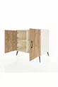 Commode Kronos 2 étagères 3 portes Pierre de lune-Pin/Pierre de lune