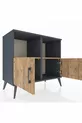 Commode Hyperion 2 étagères 2 portes Anthracite-Pin