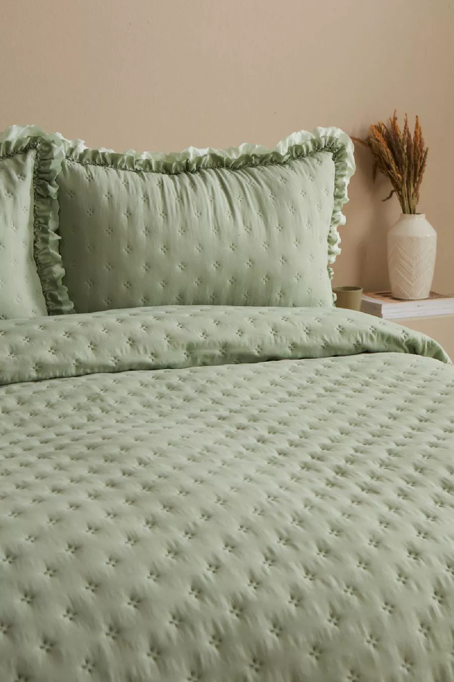 Ensemble de couverture de lit double Viona Sauge