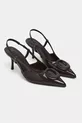 Chaussure pour femme à talon fin, bout pointu, ouvert à l'arrière, avec accessoires en cuir verni Nereid