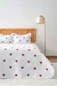 Ensemble de Micro-Sommeil Double Charmant Set de Couverture de Lit en 3 Pièces avec Cœurs