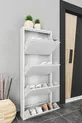 Porte-chaussures en métal à quatre compartiments blanc