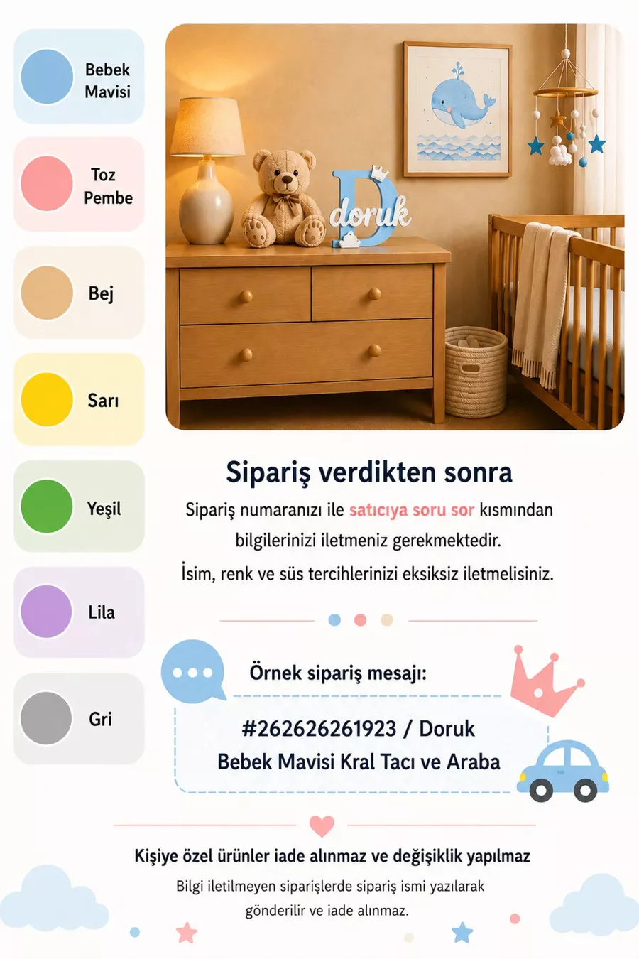 Plaque en plastique personnalisée avec prénom de  cm / pour chambre de bébé et d'enfant