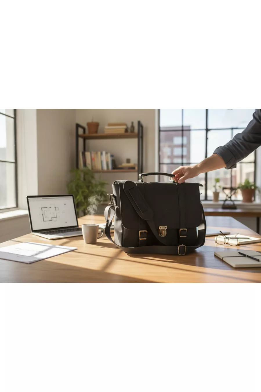 Sac bandoulière et sac messager unisexe en cuir  % authentique – Design élégant, minimaliste et durable