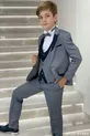 Ensemble de costume classique pour garçon Mojo avec détail de col  Gris-Bleu marine