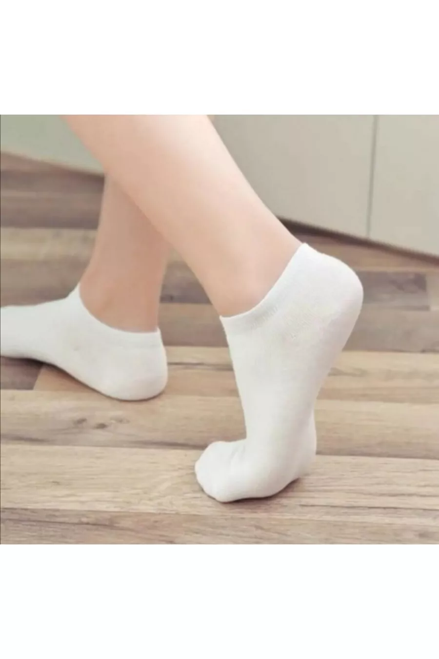 6 Paires de Sneakers Chaussettes Courtes d'Été Unisexes Blanches