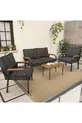 Hayal Balcon, Jardin, Café, Ensemble Canapé Métallique, Mobilier de Jardin,  Tables - Anthracite