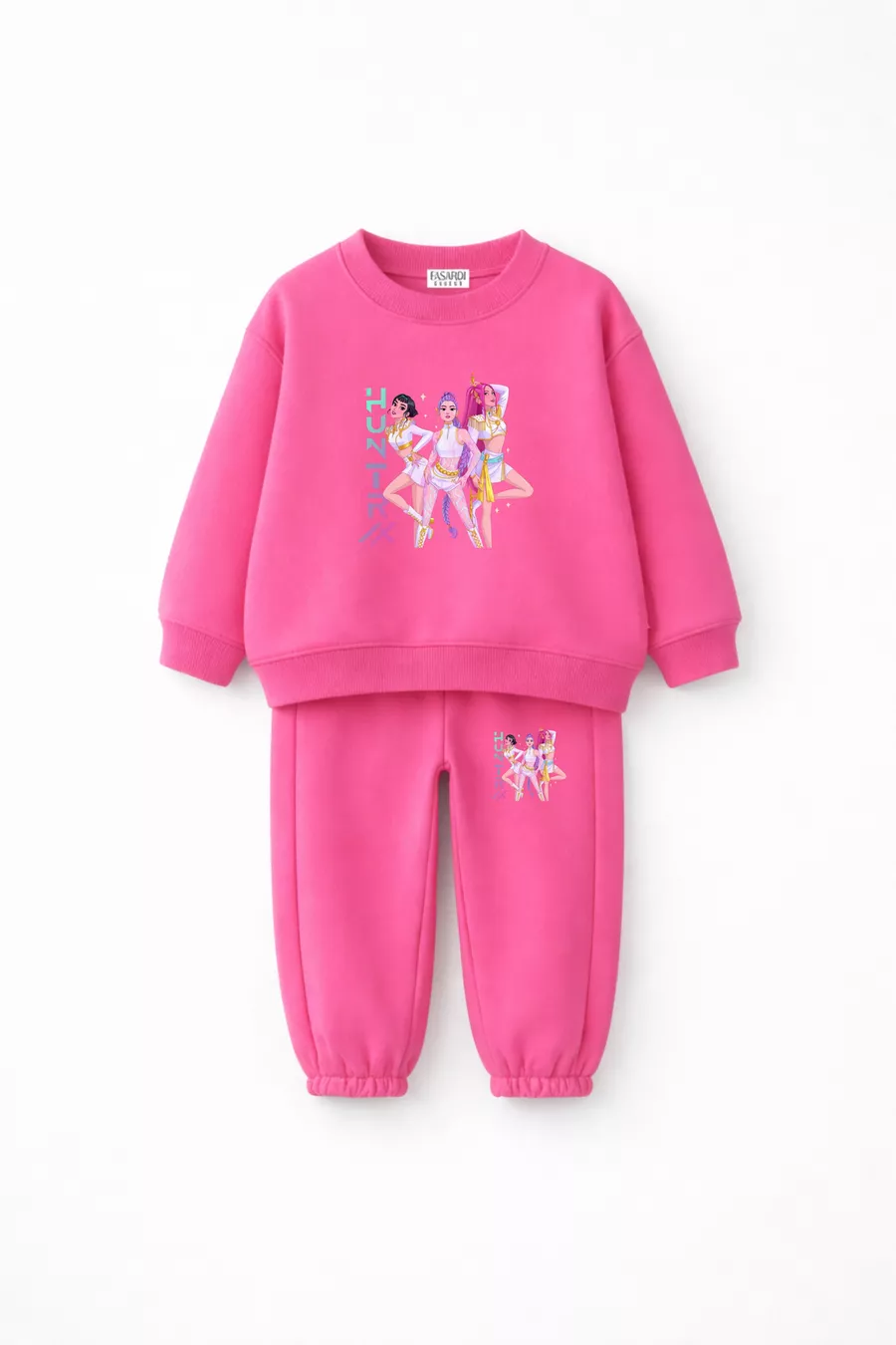 KPOP Demon Hunters Huntrix Rumi Mira Zoey Ensemble de Survêtement Pour Fille Imprimé Oversize Sans Glands Haut et Bas