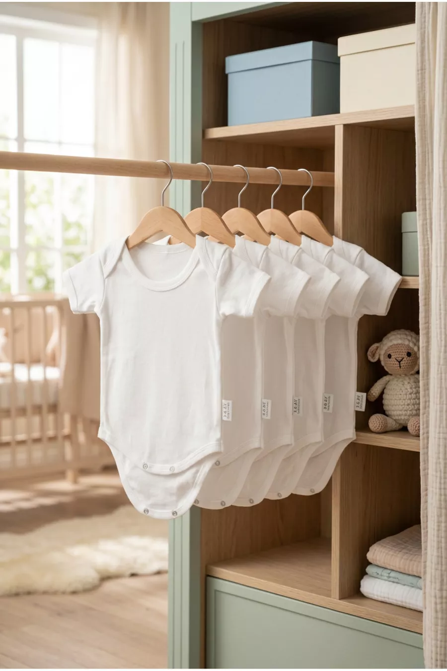 Body Bébé Manches Courtes Lot de 5 Set Body Unisexe Col Rond % Coton