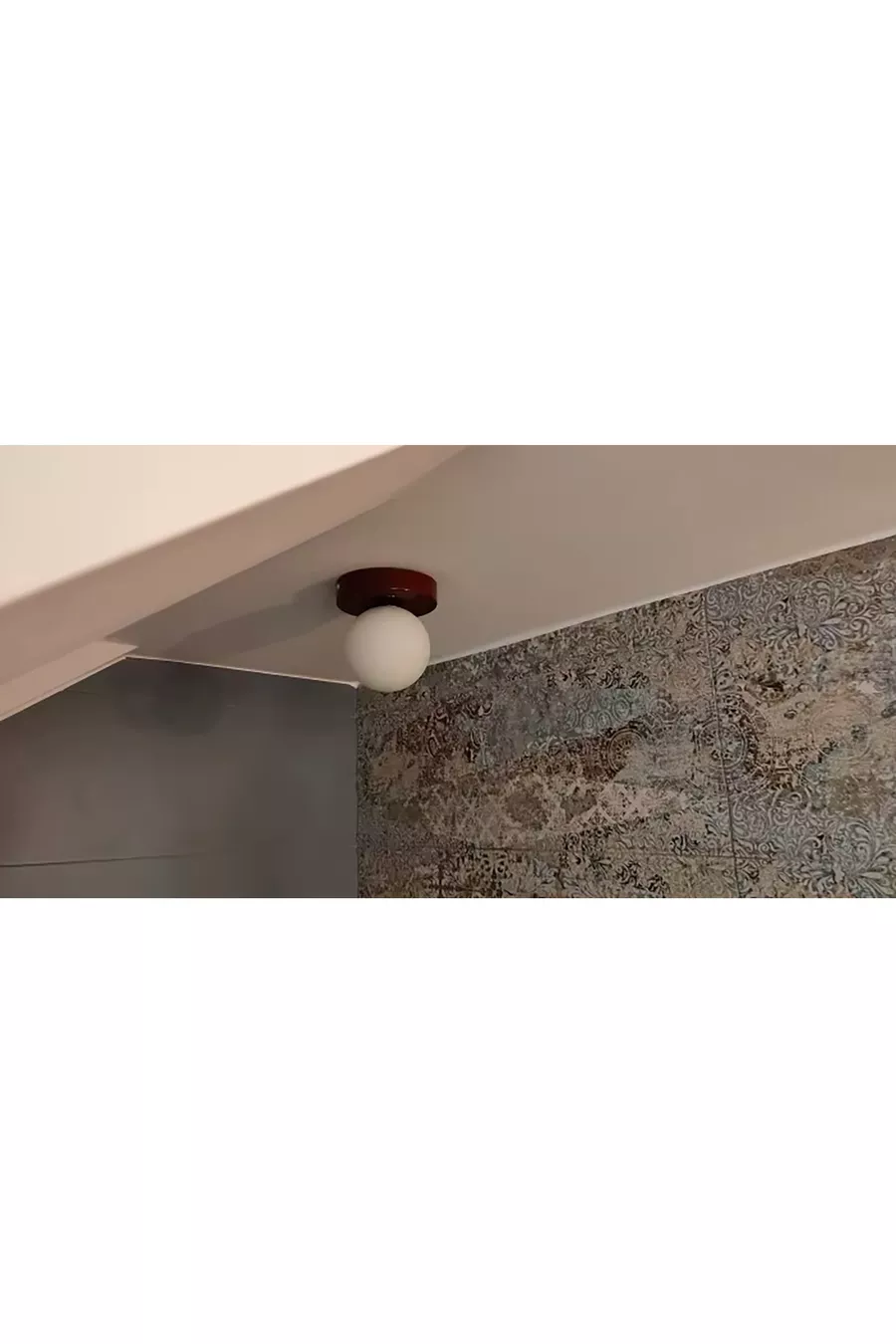 Plafonnier Glop en Opale Moderne avec Verre, Pastèque, Crème, Bordeaux et Applique