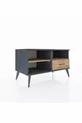 Commode Hyperion 2 étagères 1 tiroir Anthracite-Épicéa