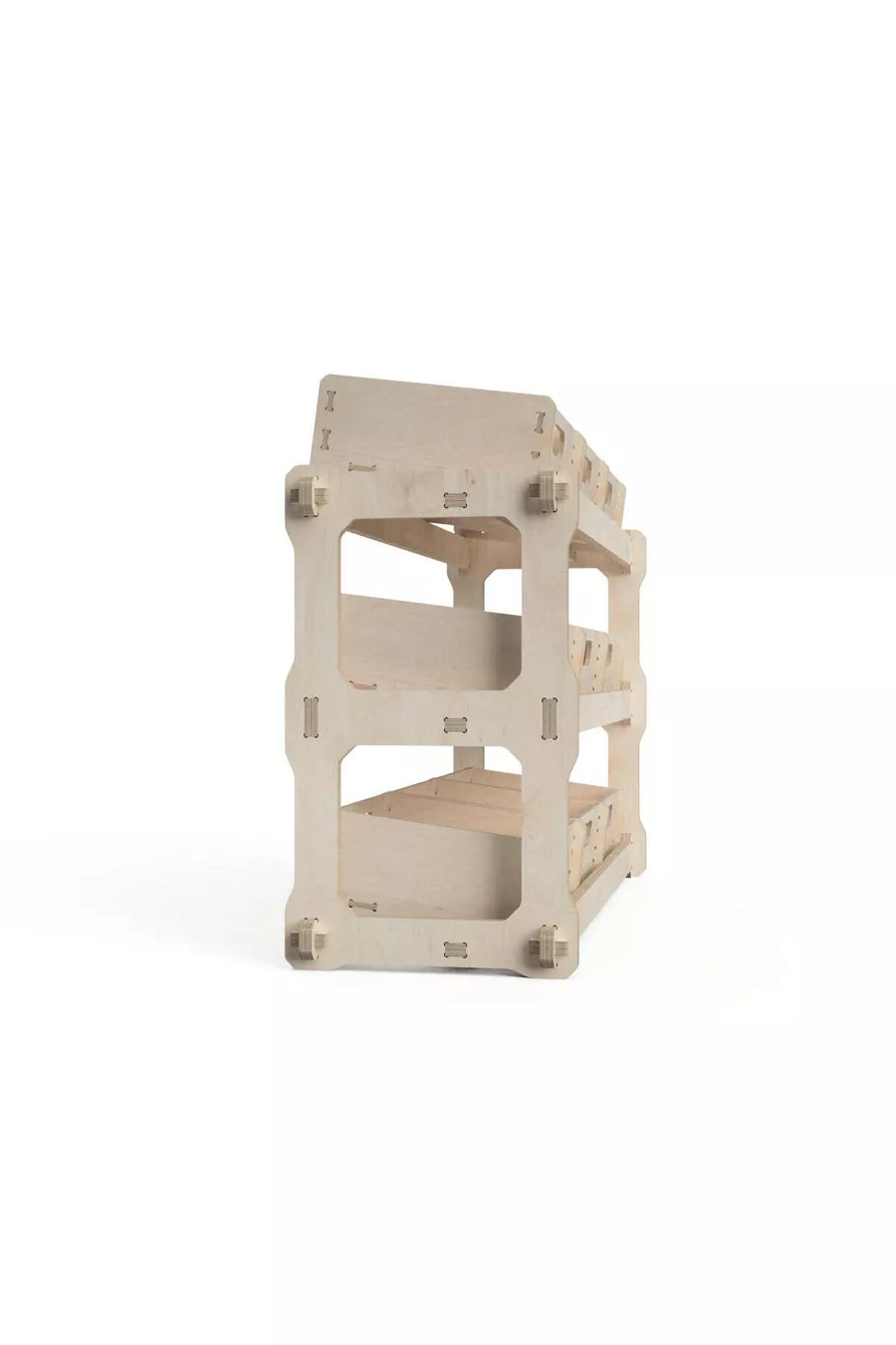 - Étagère en boîte en bois modulaire, organique, peignable, portable, design personnalisé, équipement