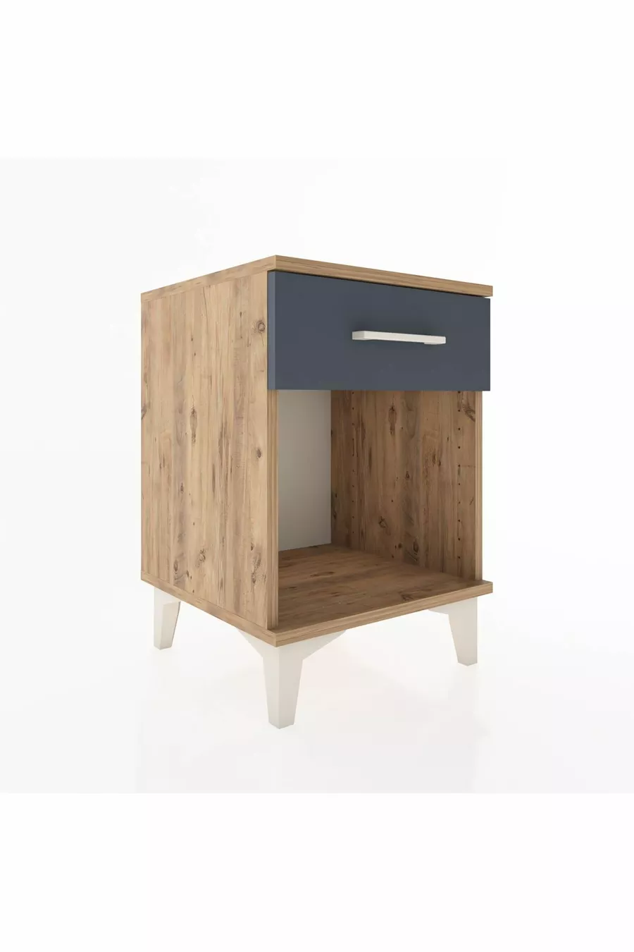 Commode Hyperion à un tiroir Pin-Anthracite