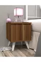 Table de chevet Gimli avec compartiment secret, MDF, assemblé, ne nécessite pas de montage