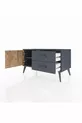 Commode Hyperion à une étagère, 2 tiroirs et une porte, Anthracite-Sapin/Anthracite