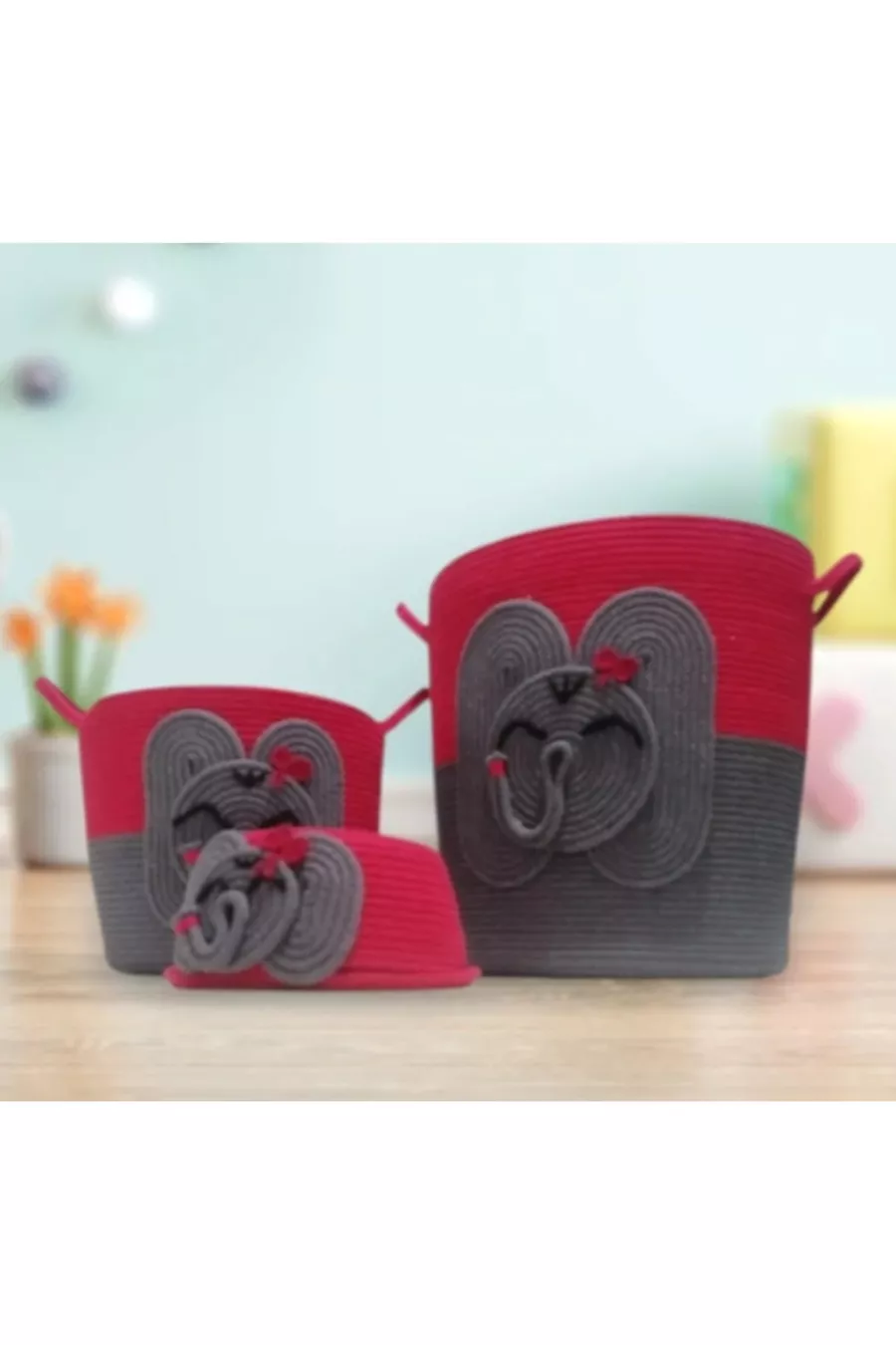 Ensemble de rangement pour chambre d'enfant avec motif d'éléphant