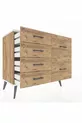 Commode Hyperion 6 tiroirs Pin-Antique/Pin