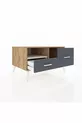 Commode Kronos à une étagère et 2 tiroirs Pin-Pierres d'ardoise/Anthracite