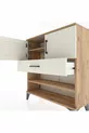 Commode Arges avec 3 étagères, 1 tiroir et 2 portes, en pin-pierre d'ardoise