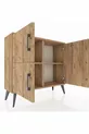 Commode Arges 2 étagères 3 portes Pin-Pin
