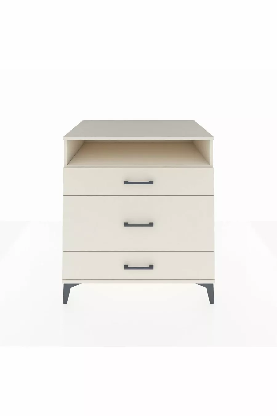 Commode Kronos à une étagère et 3 tiroirs Pierre de lune-Pierre de lune