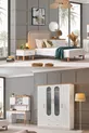 Vita Bohem Chambre d'Enfant - Armoire 4 Portes, Lit, Table de Chevet, Bureau, Commode