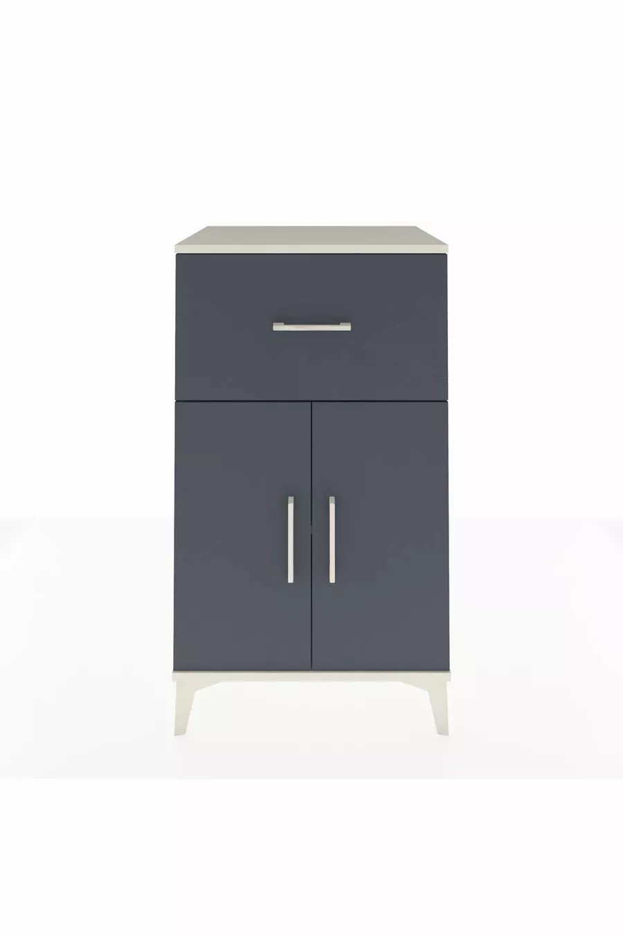Commode Hyperion à une étagère, un tiroir et deux portes, en pierre de lune-anthracite