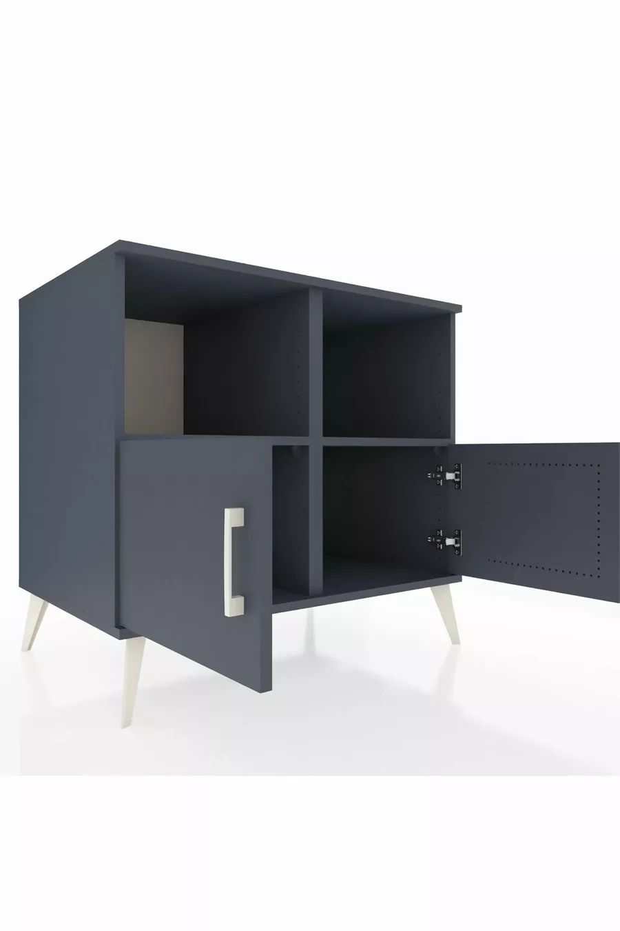 Commode Kronos 2 étagères 2 portes Anthracite-Anthracite