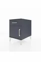 Table de chevet Kronos avec une étagère, un tiroir et une porte, Anthracite-Anthracite
