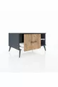 Commode Kronos à une étagère et un tiroir Anthracite-Pierre de lune/Merisiers