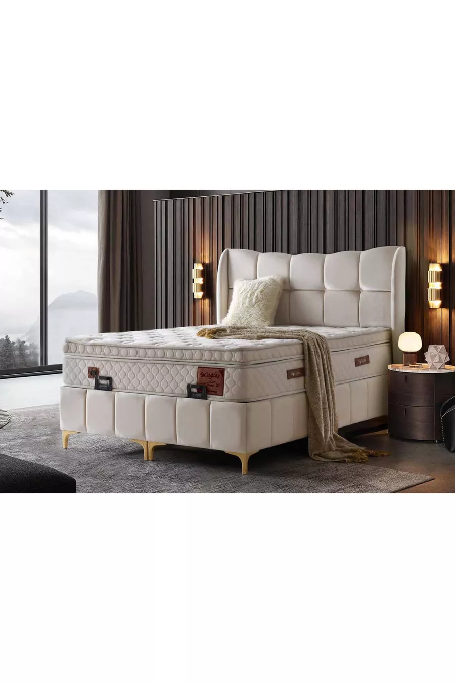 ENSEMBLE LIT POINT AVEC SOMMIER