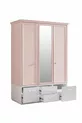 Chambre d'enfant Rosa - Armoire 3 portes, Lit, Table de chevet, Bureau, Commode, Bibliothèque