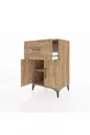 Chevet Hyperion avec une étagère simple, un tiroir et deux portes, en pin