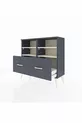 Commode Arges 4 étagères 2 tiroirs Anthracite-Silex/Anthracite