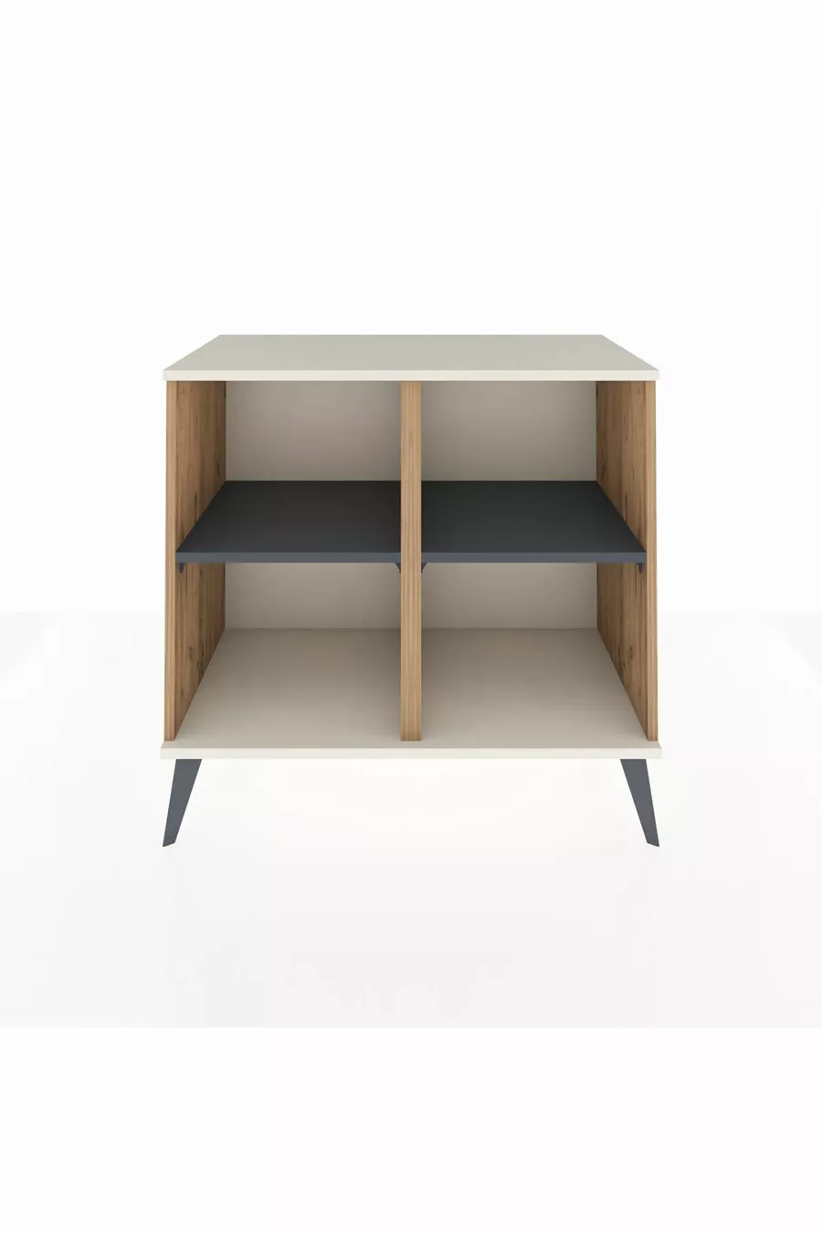 Commode Hyperion 2 étagères Pin-Pierre d'Agate/Anthracite