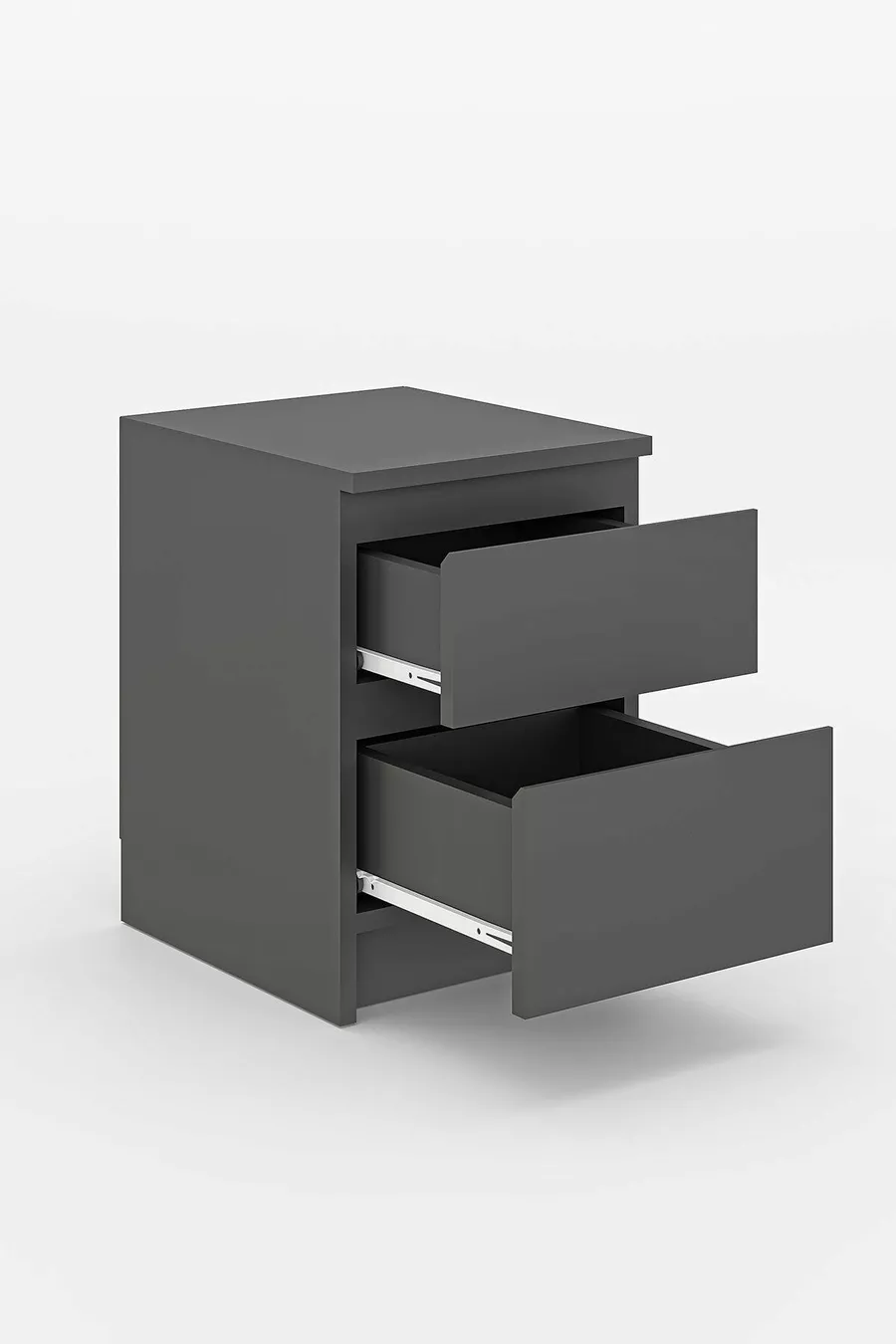 Table de chevet Derinkuyu à 2 tiroirs pour chambre à coucher, chambre de bébé, chambre d'adolescent, anthracite