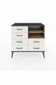 Commode Hyperion 2 étagères 6 tiroirs Anthracite-Pin/Pierre de Lune