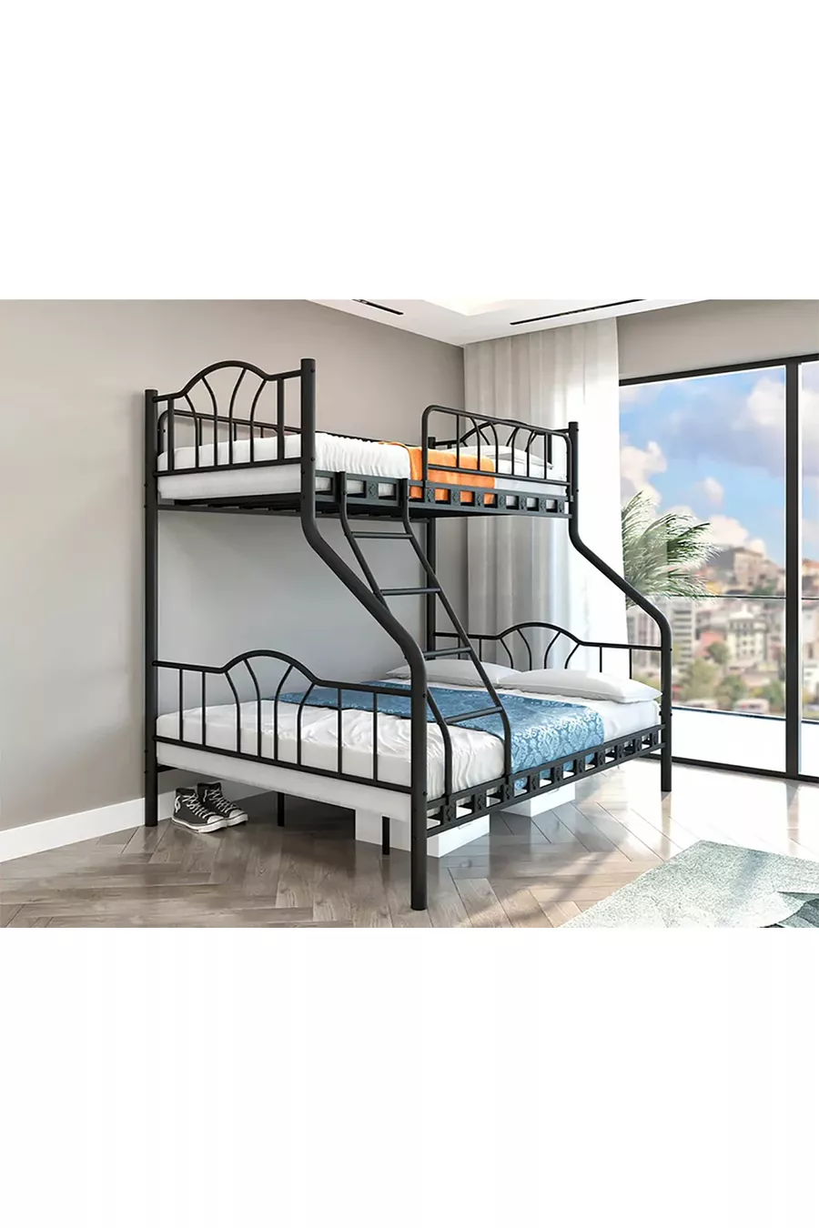 DZGN HOME VOLGA LIT SUPERPOSÉ MÉTAL 3 PLACES POUR ADULTES - &