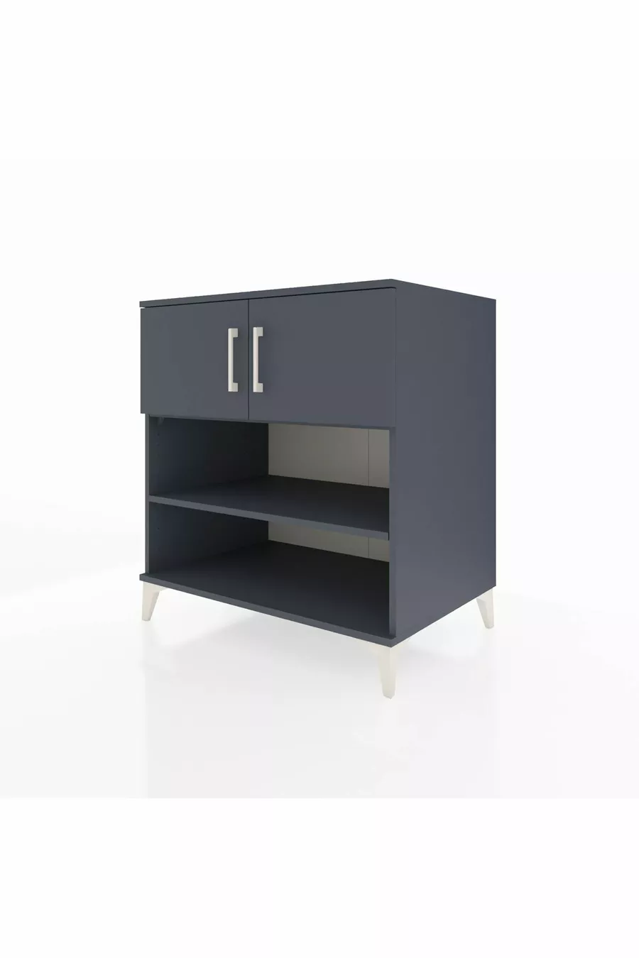 Commode Kronos 3 étagères 2 portes Anthracite-Anthracite