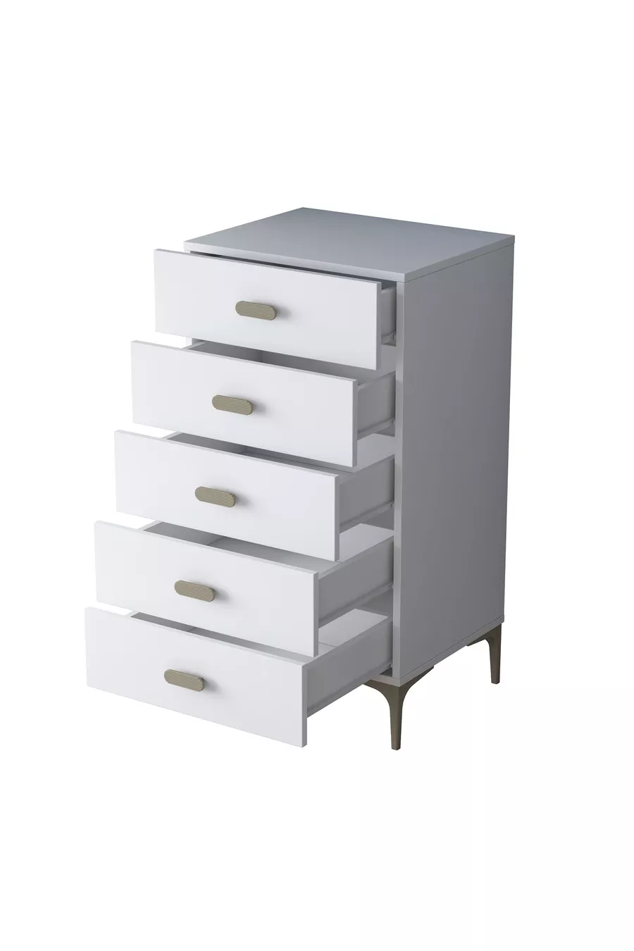 Rani Commode 5 Tiroirs Chambre à Coucher Chambre de Bébé Blanche
